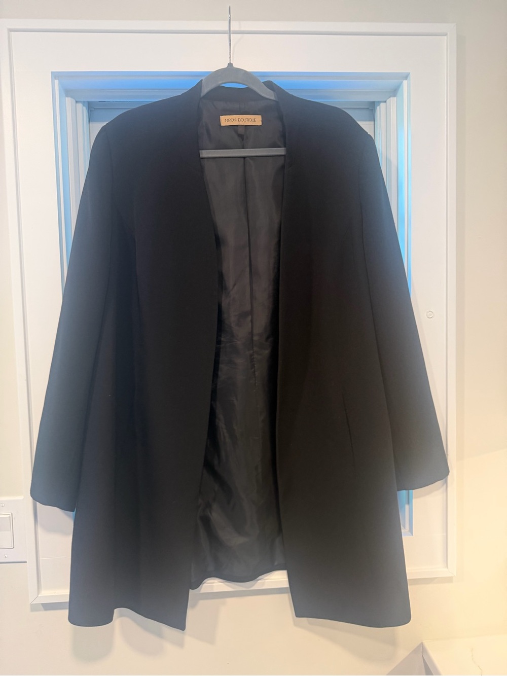 Vince Camuto Women’s Black Open-Front Coat